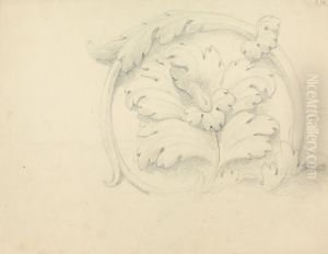 Detailed Sketch of the Stone Relief of a Flower