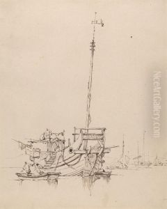 A Chinese Junk by George Chinnery