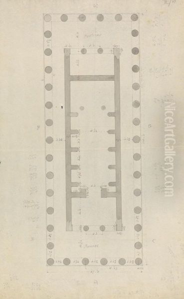 Architectural Drawing of a Temple Near Ancient Phigalia - view 1