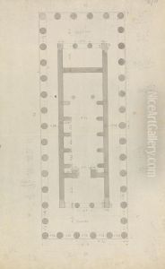 Architectural Drawing of a Temple Near Ancient Phigalia by Robert Smirke
