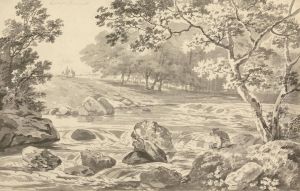 River with Angler by George Barret, Sr.