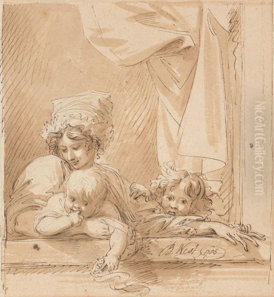 A Mother and Two Children - view 1
