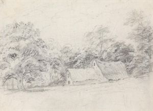 Two Buildings Among Trees by John Crome