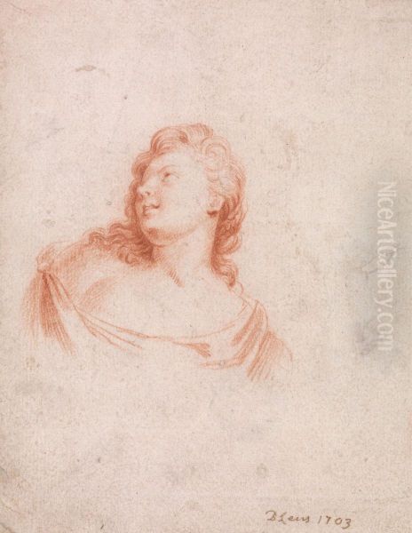 Bust of a Woman Looking upwards to left - view 1