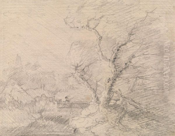 Landscape with Footbridge and Large Tree - view 1