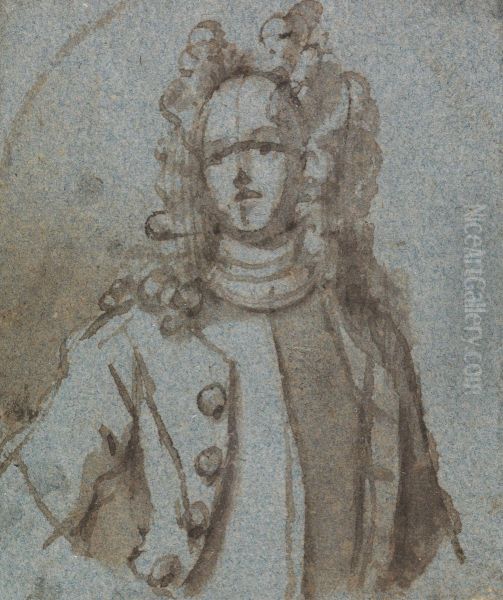 Portrait of a Man Wearing a Full-Bottomed Wig - view 1