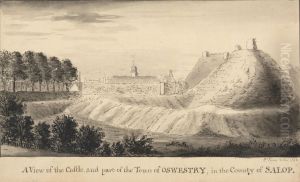 A View of the Castle and Part of the Town of Oswestry, in the County of Salop by Peter Toms