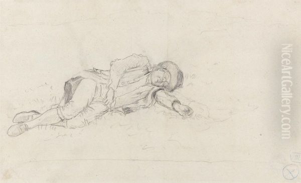 Man Sleeping Outdoors - view 1