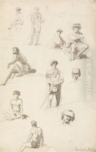 Sheet of Studies of Oriental Figures