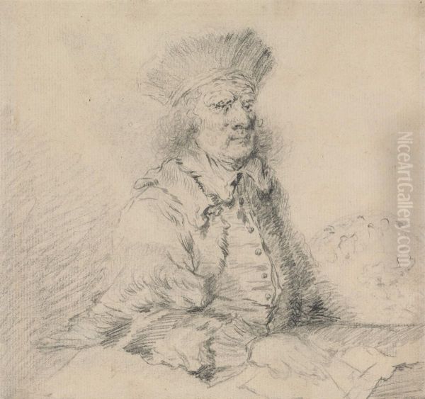 Rembrandt in a fur hat - view 1