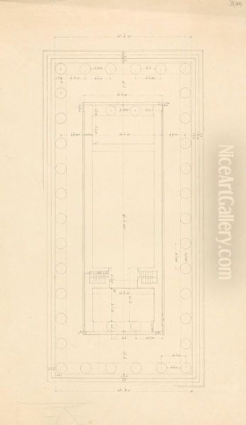 Architectural Drawing of a Temple - view 1