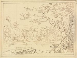 Landscape with Trees by a Lake by Joseph Farington