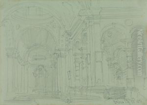 The Duomo at Brescia, Interior by David Roberts
