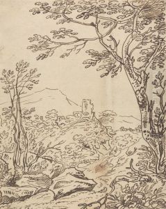 Trees and a Distant Castle by Joseph Farington