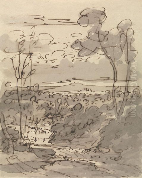 Trees and Hilly Landscape - view 1