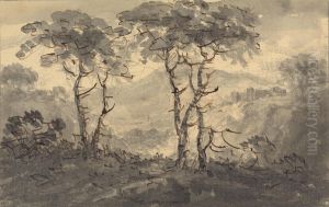 Fir Trees in a Mountain Landscape
