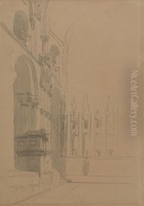 Interior of Durham Cathedral by David Roberts