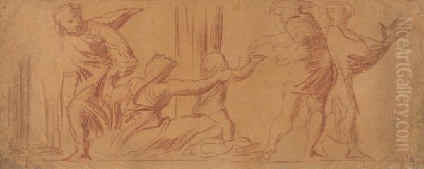 Group of Figures, Child Begging in Center - view 1