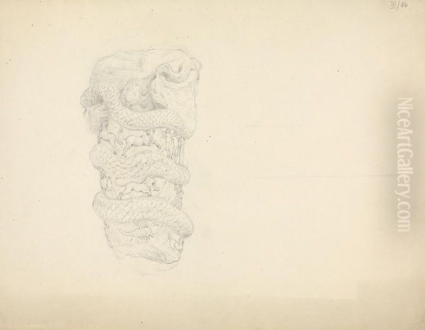 Study of a Sculpture, Decorated With Various Animal and Human Figures - view 1