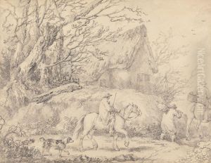 Landscape with Cottage and Figures on Horseback