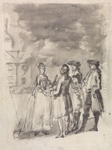 The Theatre-Goers by Samuel Wale