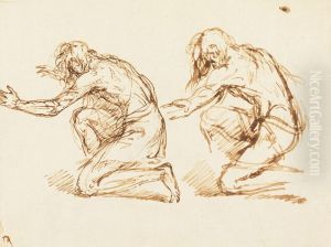 Two Kneeling Figures by Benjamin West