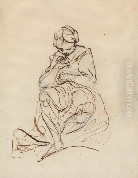 Study of a Seated Woman - view 1