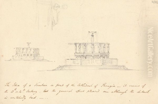 Study of Fontana Maggiore in Perugia - view 1