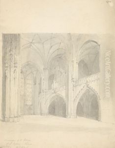 Sketch of the Interior of St. Stephens Cathedral, Vienna by Robert Smirke