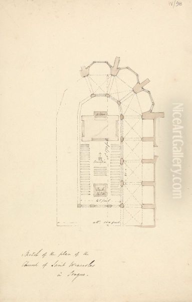 Sketch of the Plan of the Church of Saint Wenceslas in Prague - view 1