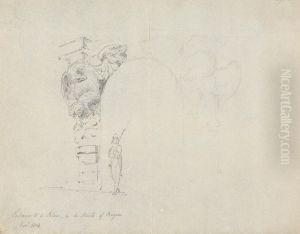 Sketch of an Entrance to a Palace in the Streets of Prague