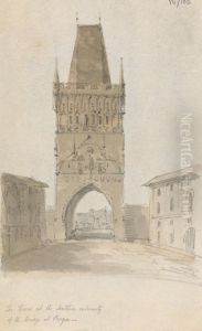 Powder Tower, One of the Original City Gates into the City of Prague by Robert Smirke