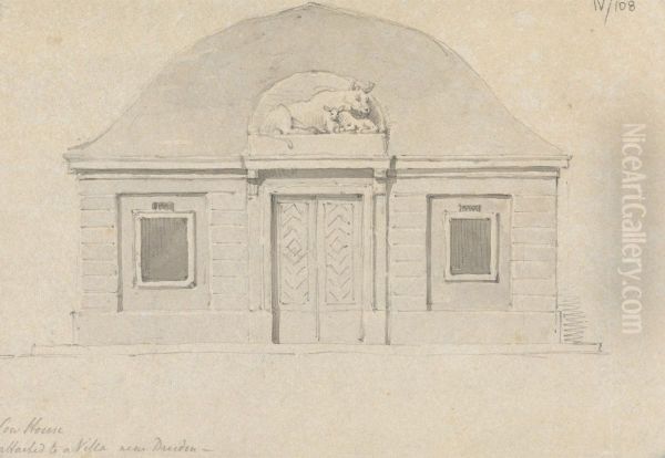 A Cow House, Attached to a Villa Near Dresden - view 1