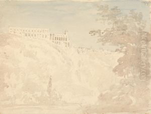 Study of Buildings in a Settlement, Atop a Mountain by Robert Smirke