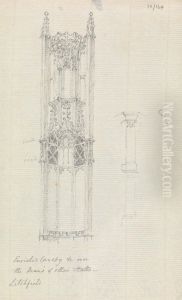 Study of a Portion of a Decorative Canopy in Litchfield Cathedral by Robert Smirke