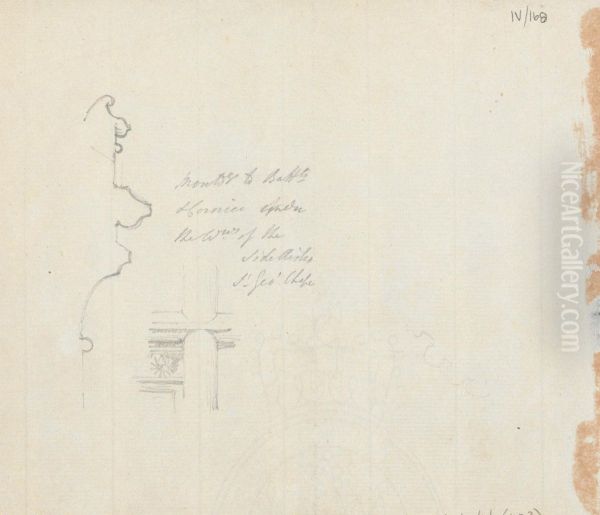 Study Sketches of Interior in St. George's Chapel - view 1