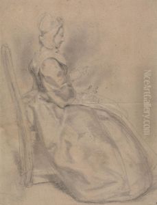Study of a Seated Lady by Hubert-Francois Gravelot