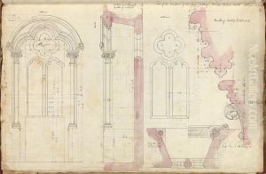 Plan, Elevations and Details of Window by Augustus Pugin