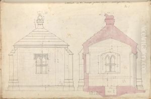 Section and Elevation of the Conduit in the Garden by Augustus Pugin