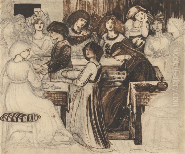 Study for The Wedding Feast of Sir Degrevaunt - view 1