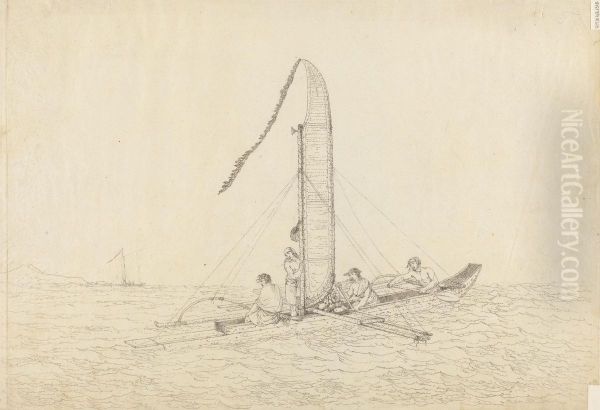 A Sailing Canoe of Otaheite - view 1