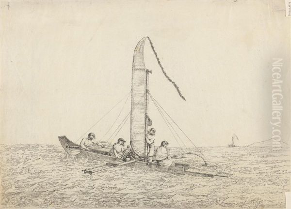 A Sailing Canoe of Otaheite - view 1