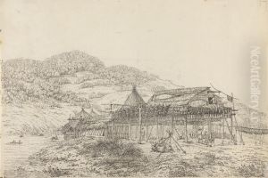 The Balagans or Summer Habitations, with the Method of Drying Fish, at St. Peter and Paul, Kamtschatka