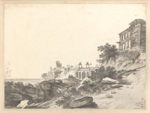 A View of the Ruins of part of the Palace and Mosque at Futty poor Sicri by William Hodges