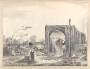 A View of the Gate of the Caravan Serai, at Raje Mahel
