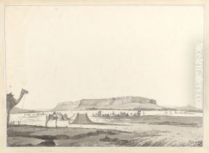 Distant View of the Fort of Gwalior with an Encampment in the Foreground Distant View of the Fort of Gwalior with an Encampment in the Foreground