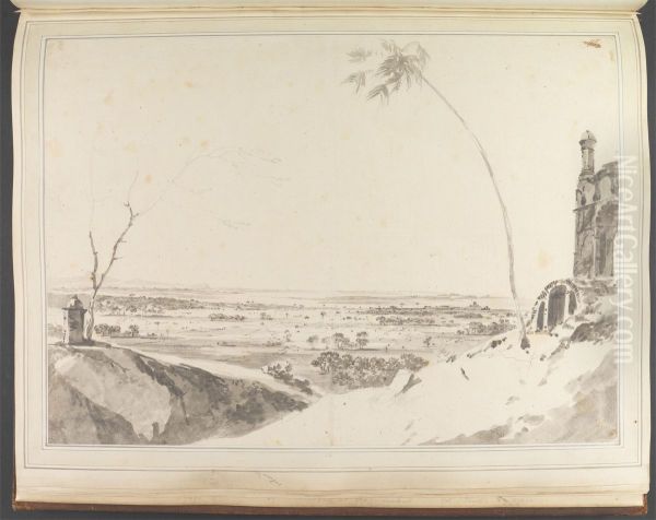 Tomb and Distant View of the Rajmahal Hills - view 1