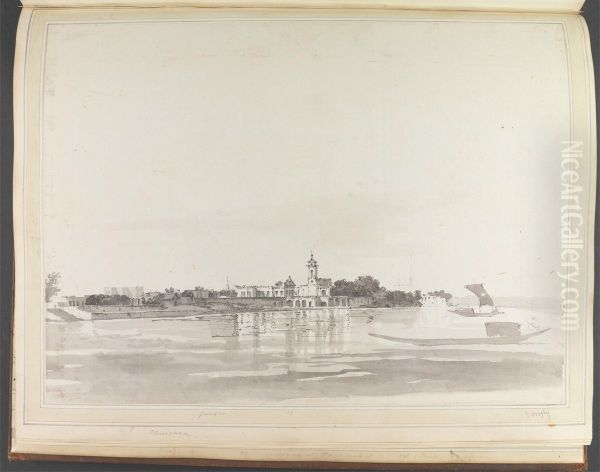View of Chinsura from the River - view 1