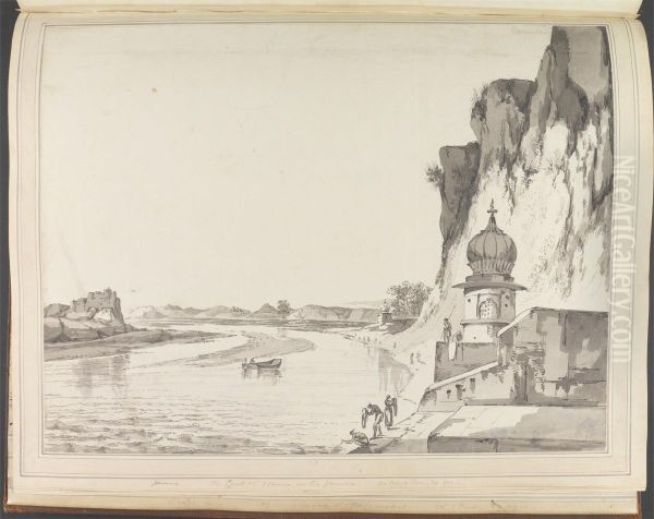 A View of the Gaut at Etawa on the Banks of the River Jumna - view 1