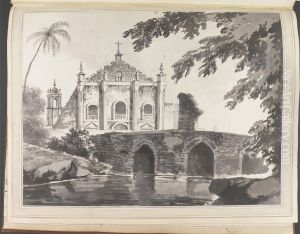 View of a Bridge and a Christian Church View of a Bridge and a Christian Church
